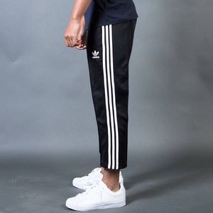 cropped adidas track pants